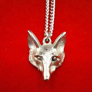 Silver Fox Head Silver 23" chain Christmas Special